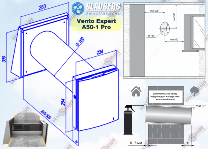 Провітрювач Blauberg VENTO Expert A50-1 Pro